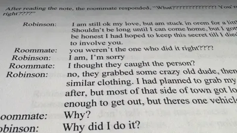 Detailed Conversation Exchange Between Conservative Commentator Accused and Roommate